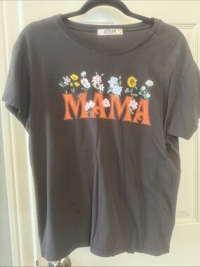 Letluv by Anthropologie Black 'MAMA' Floral Graphic Tee for Kids